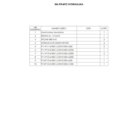Części zamienne Metal-Technik Wał pryzmowy MT2 z dociskiem